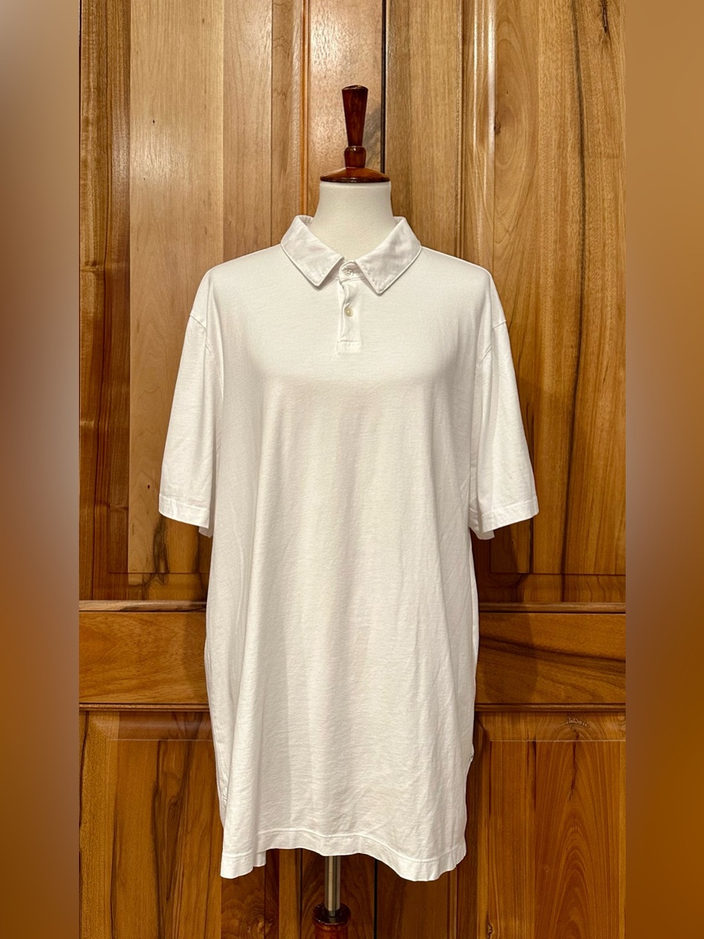 James Perse Standard Oversized White Cotton Polo, EUC, 5/US Men’s XXL
